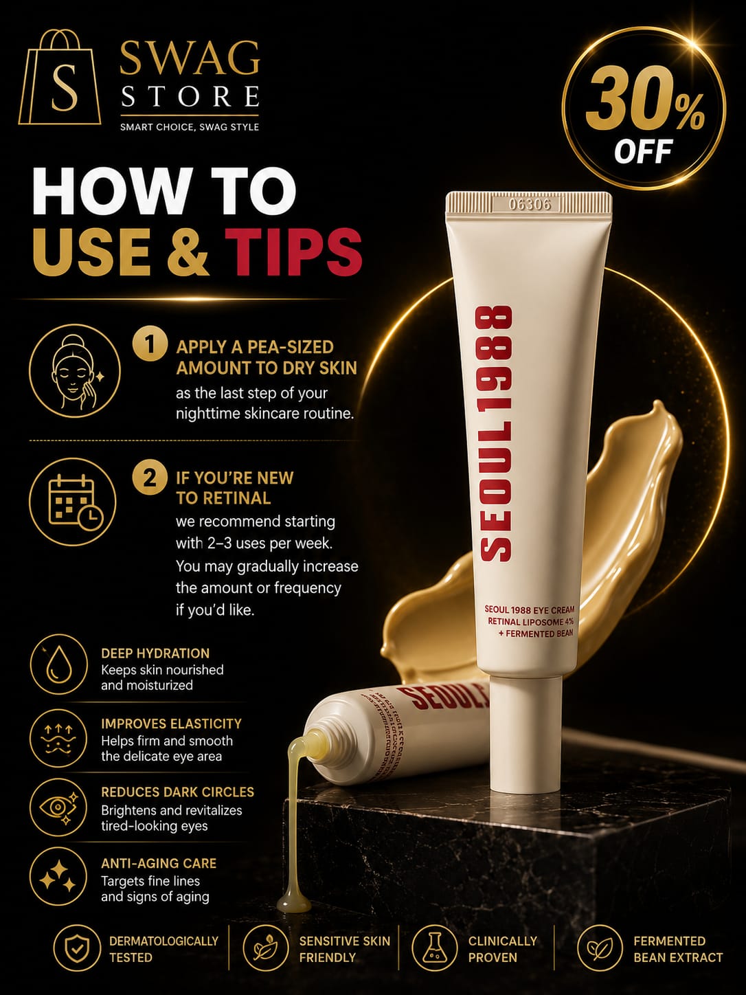 K-Secret Seoul 1988 Eye Cream Retinal Liposome 4% + Fermented Bean 30ml