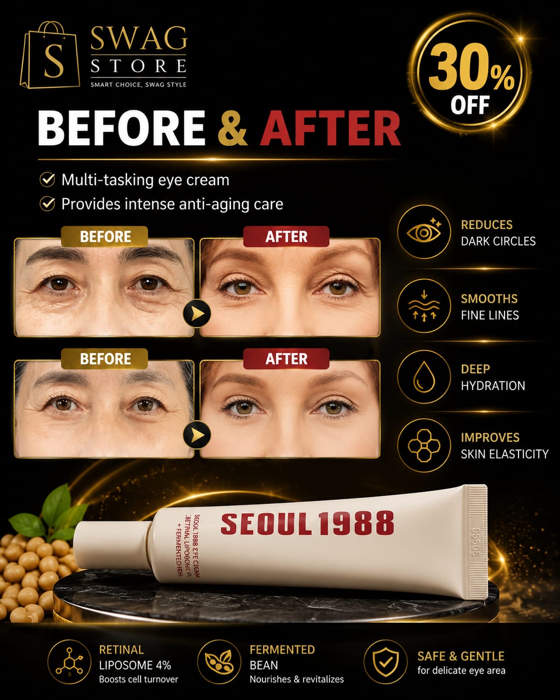 K-Secret Seoul 1988 Eye Cream Retinal Liposome 4% + Fermented Bean 30ml