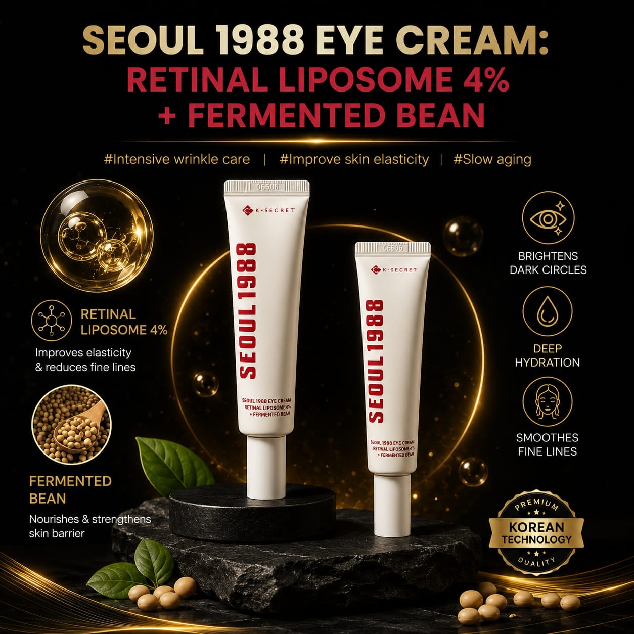 K-Secret Seoul 1988 Eye Cream Retinal Liposome 4% + Fermented Bean 30ml